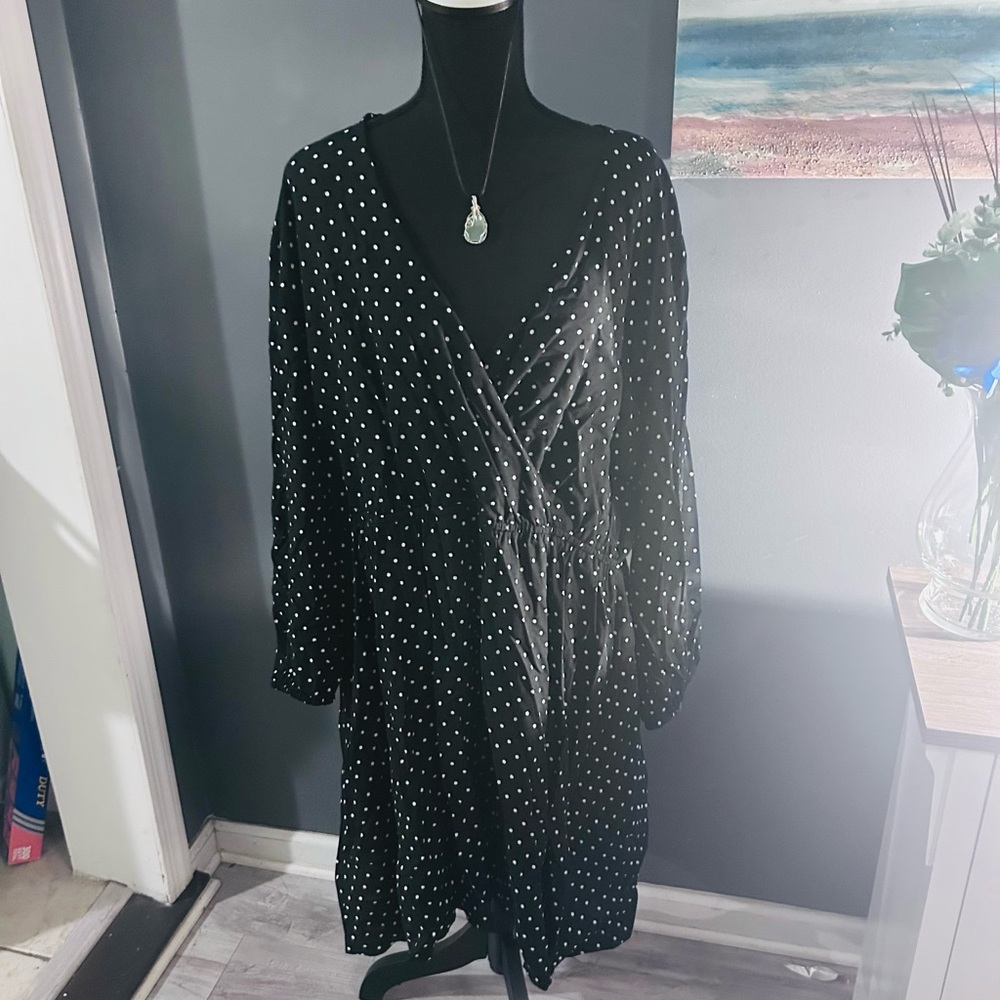 NEW Old Navy Black and White Polka Dot Dress